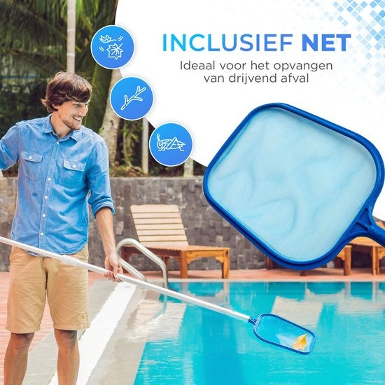 AyeTools Zwembad stofzuiger - Inclusief Schepnet - Blauw