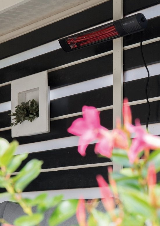 Sunred - Dark lijn - Zwart - Wand model - Terrasverwarmer – Carbon rosé goud technologie - 2500 W – ECO - 3 standen - Afstand bestuurbaar - Elektrische heater
