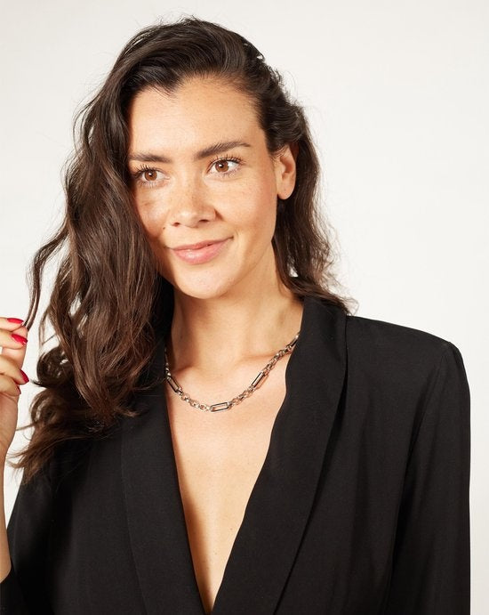 Laura Ferini Dames Ketting Valentina Zilver - Zilverkleurige Schakelketting