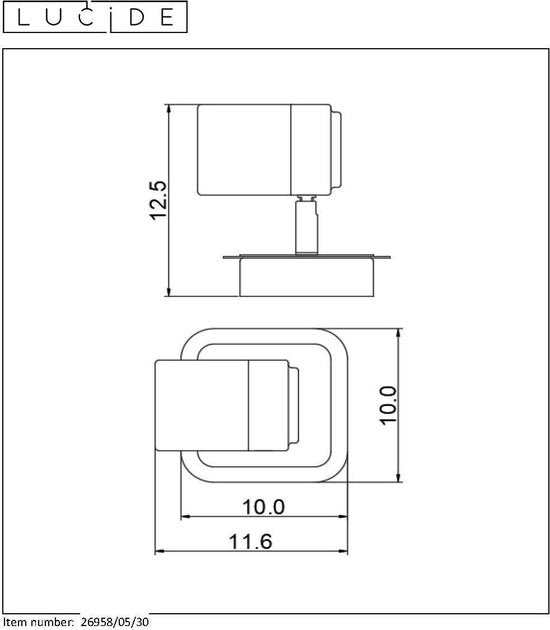 Lucide LENNERT - Plafondspot (Plafondlamp) Badkamer - LED Dimbaar - GU10 - 1x5W 3000K - IP44 - Zwart
