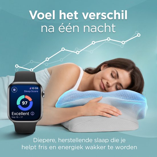 CozySense® Hoofdkussen Traagschuim - Ergonomisch Memory Foam Kussen - Vlinderkussen - Pillow - Afneembare en Wasbare Hoes - Zijslaper, Rug-, & Buikslaper