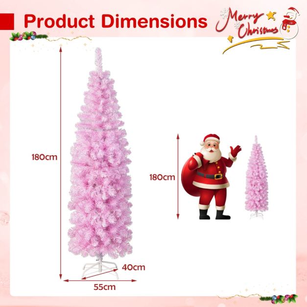 Coastway Verlichte Kunstkerstboom met 475 Takpunten - 250 Witte LED Verlichting - 180x55cm