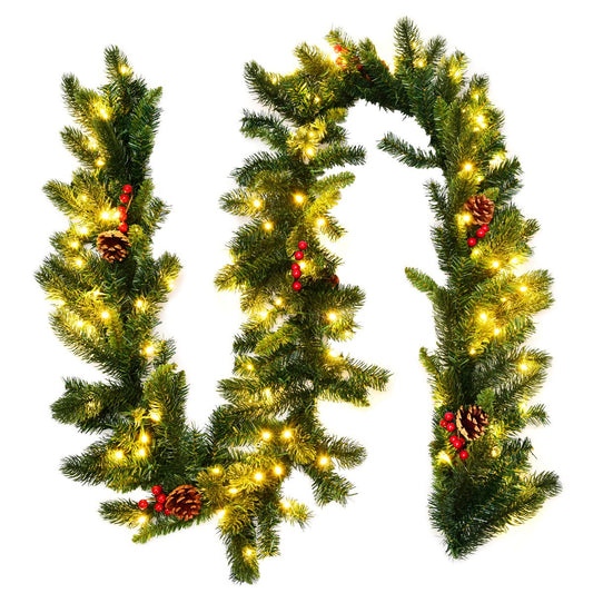 Guirlande met verlichting - Guirlande - Kerstguirlande - Kerstverlichting buiten - Kerstversiering - Kerst - 2.7 meter - 100 LED's