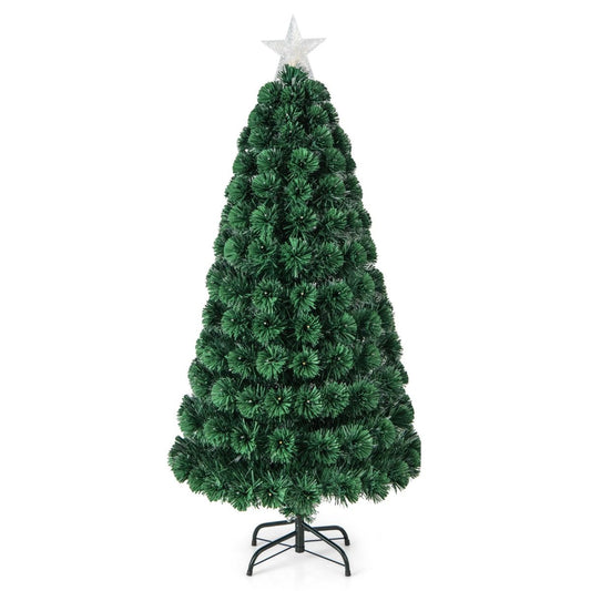 Coast Kunstmatige Kerstboom - 150 cm - Groen - 170 LED Lampjes - Met Ster & 8 Lichtstanden