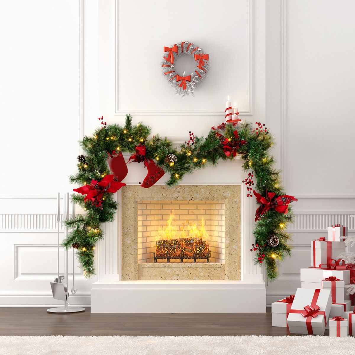 Coast Kerstslinger met Verlichting 270 cm – Warmwit – Groen Rood – Binnen en Buiten