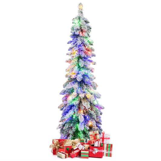Coast 120 cm gevlokte kunstkerstboom - groen/wit met 225 takpunten en 100 LED-lampjes