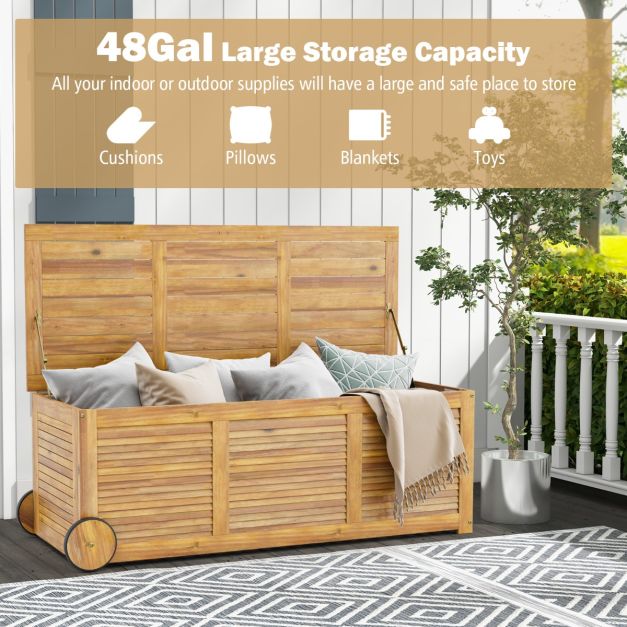 Coast Kussenbox – Waterbestendig – 182 liter – Acaciahout – 127 x 50 x 45 cm – Bruin