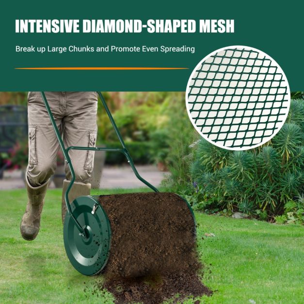 Coast Compoststrooier - Duwmodel - 61 cm werkbreedte - Metaal - Groen