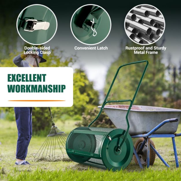 Coast Compoststrooier - Duwmodel - 61 cm werkbreedte - Metaal - Groen
