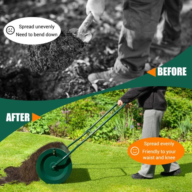 Coast Compoststrooier - Duwmodel - 61 cm werkbreedte - Metaal - Groen