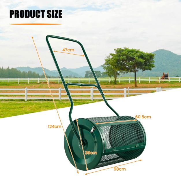 Coast Compoststrooier - Duwmodel - 61 cm werkbreedte - Metaal - Groen
