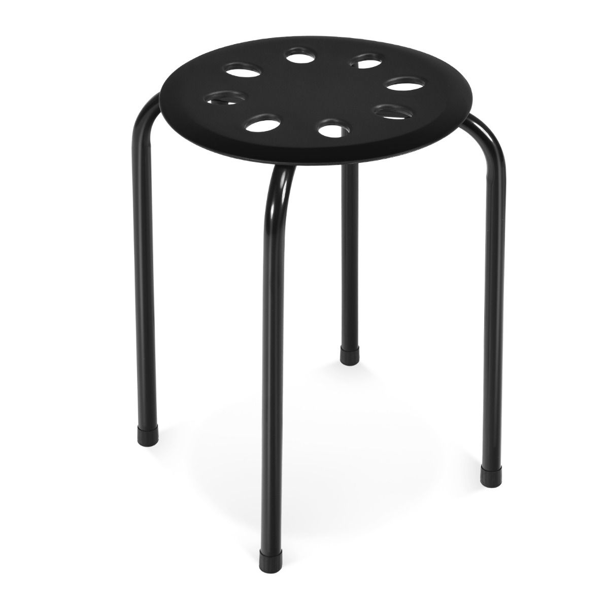 Coast Stapelkruk Set van 6 – Veelkleurig – Metalen Eetkamerkrukken met PP Zitting – Stapelbaar & Antislip – 30 x 30 x 44,5 cm
