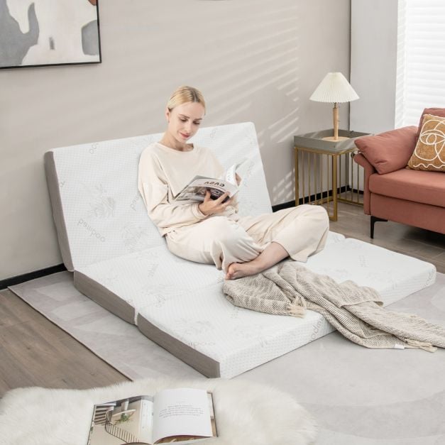Coast Opvouwbaar matras van koel gel-traagschuim met bamboehoes en mesh-randstof
