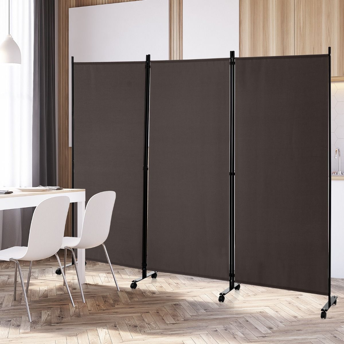 Coast 3-panelen Vouwbare Kamerverdeling Stofbescherming - 260 x 183 cm - Grijs
