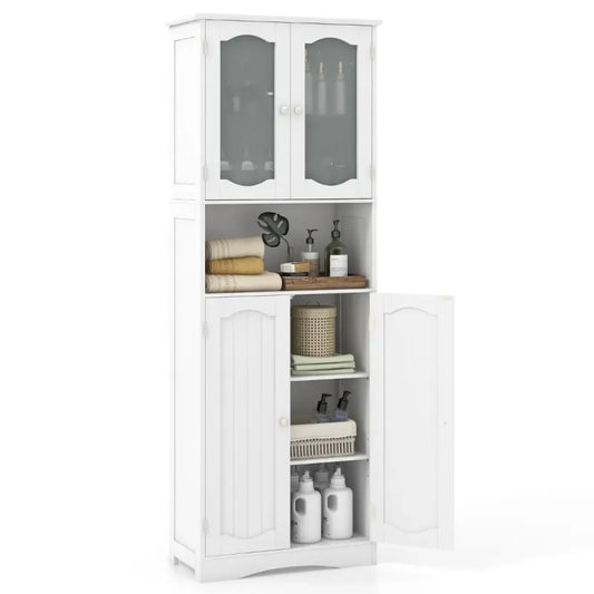 Coast Kast - Verstelbaar - MDF & Glas - 60 x 30 x 164 cm - Wit