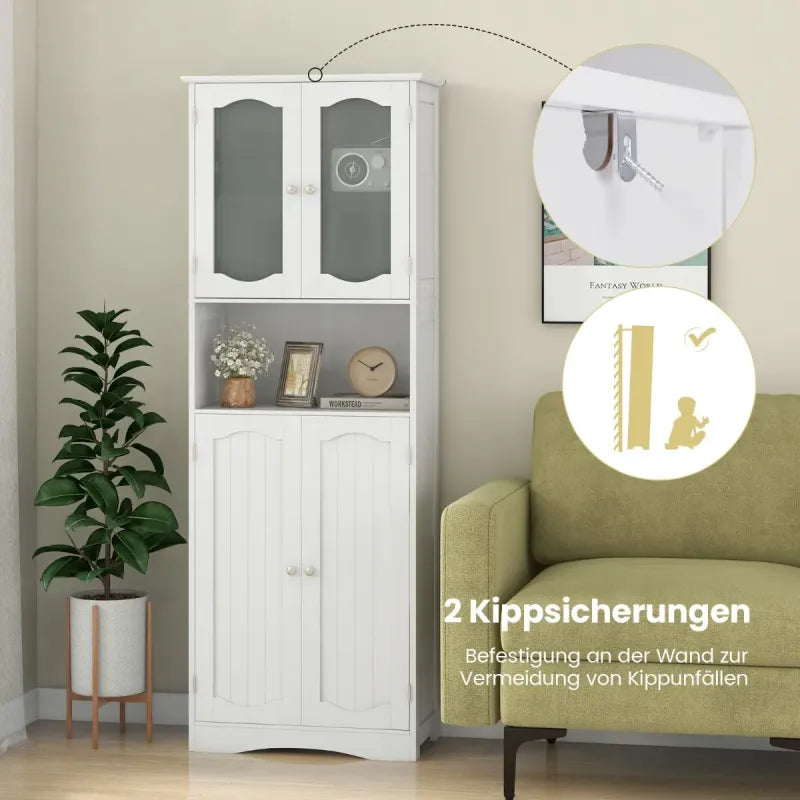 Coast Kast - Verstelbaar - MDF & Glas - 60 x 30 x 164 cm - Wit
