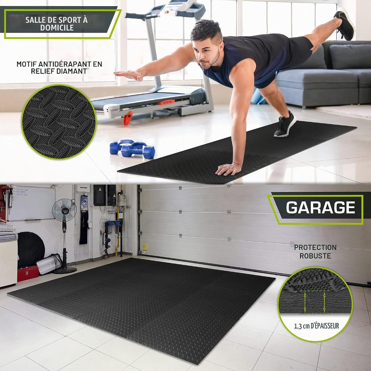 ProsourceFit Puzzelmat Fitness - EVA Schuim - 12 Tegels - 4,5 m² - 61 x 61 x 1,27 cm - Zwart