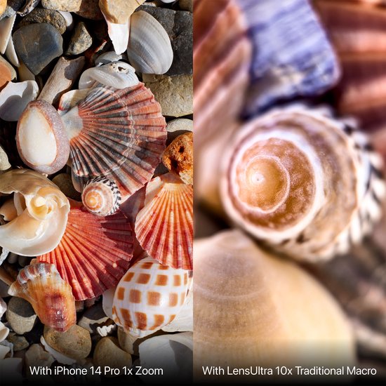 Shiftcam LensUltra 10x Traditionele Macrolens – Sterk vergrote close-up shots – Scherpe focus met toegevoegde scherptediepte – Tot 25x detailopname voor extreme close-ups - Zwart