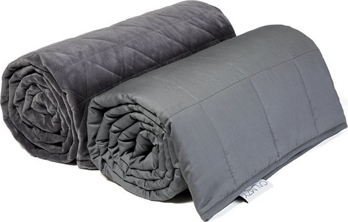 Calmzy Verzwaringsdeken Bundel 7 kg - - Verzwaringsdeken & Verzwaringsdeken Hoes - 150 x 200 cm - Charcoal
