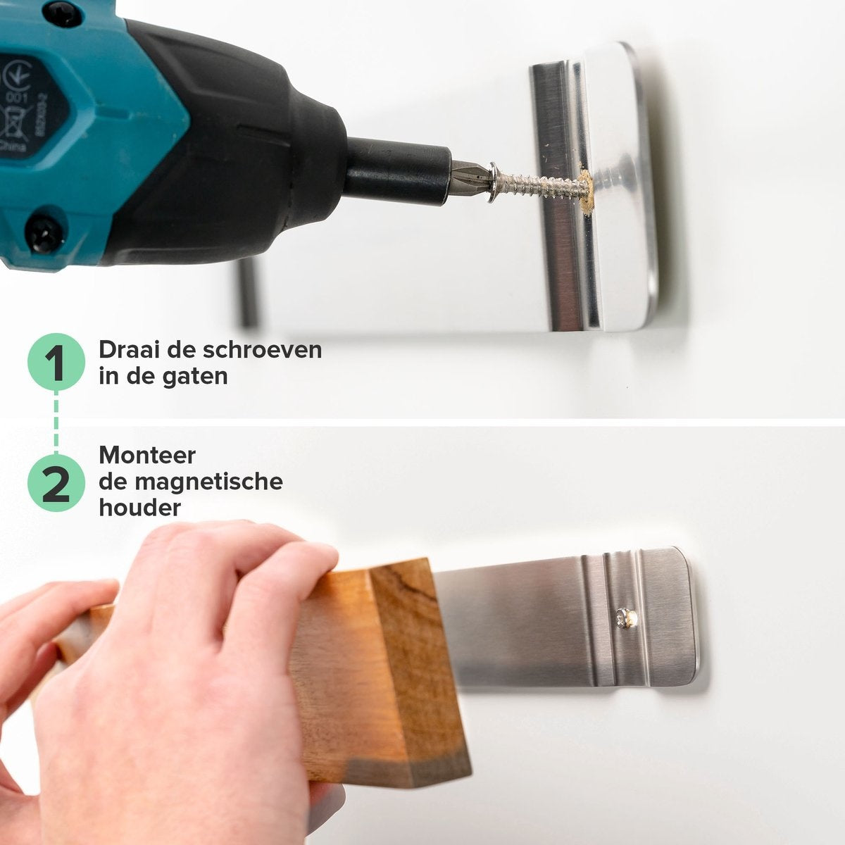 Grote Messenmagneet 40CM - Houten Messenhouder Magnetisch - Schroefbevestiging - Acacia Magnetisch Messenblok van Coninx - voor 6 tot 9 Keukenmessen