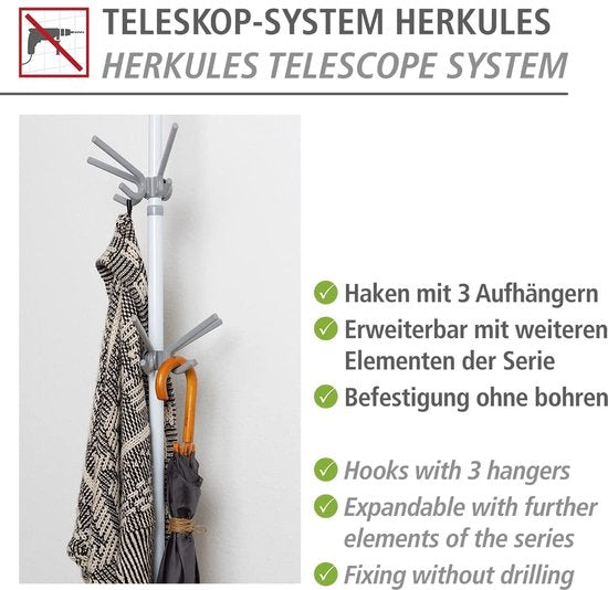 Wenko Kapstok Herkules 29 X 12,5 X 15 Cm Grijs 2 Stuks