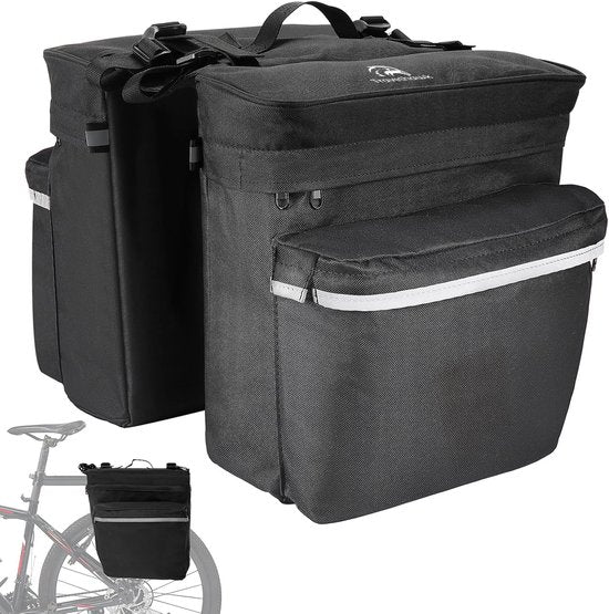 Travelhawk Fietstas - Fietstas Dubbel - Waterdicht Materiaal - 34L - Zwart – 600D Polyester - Fietstassen elektrische fietsen