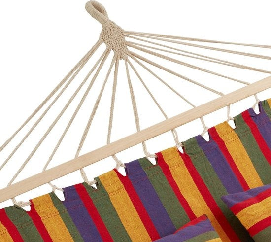 tectake - 2 persoons hangmat Eden kleurrijk gestreept - 403568