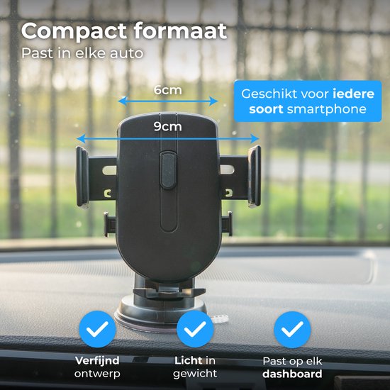 Nuvance Telefoonhouders Auto - GSM houder - 360° - Zuignap voor Raam & Dashboard - Telefoonhouder