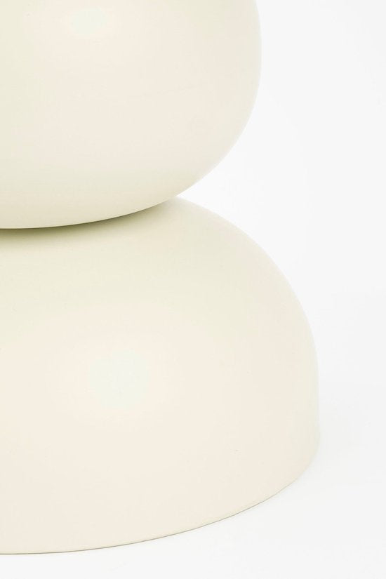 Mica Decorations Luna Bijzettafel - Salontafel Rond voor de Woonkamer - Nachtkastje van Stevig IJzer voor de Slaapkamer - Rond Tafeltje voor Planten en Binnen - H46 x Ø32 cm - Off-white