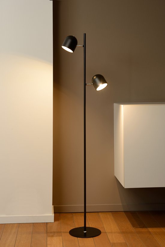 Lucide SKANSKA - Vloerlamp - LED 3 StepDim - 2x5W 3000K - Zwart