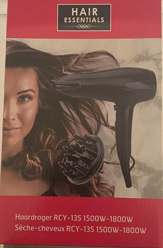 Hair Essentials haardroger - RCY-134 - 1500W-1800W - technologie Plastic - Koude luchtstroom stand