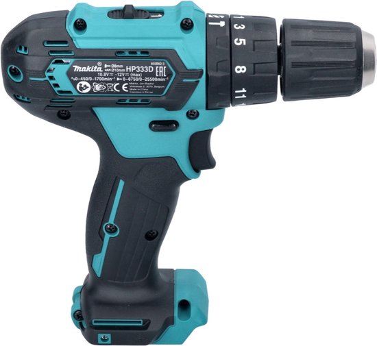 Makita 12V Accu-Klopboorschroefmachine HP333DZ White - 2 Snelheden - 193 x 66 x 212 mm