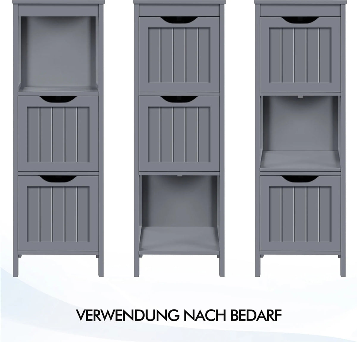 Yaheetech Ruimtebesparende Badkamerkast & Opbergkast Met 2 Uitneembare Lades 89 cm Hoog – Donkergrijs – MDF