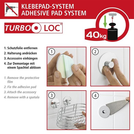 Wenko Turbo-Loc® Handdoekrail Orea Zwart