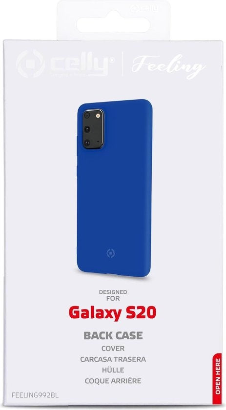 Celly Feeling Samsung S20 hoes- Siliconen buitenkant met antikras binnenkant - Blauw