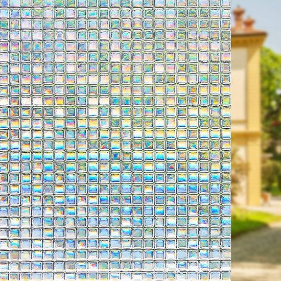Homewell Raamfolie HR++ 60x200cm - Zonwerend & Isolerend - Statisch - Regenboog Mozaïek