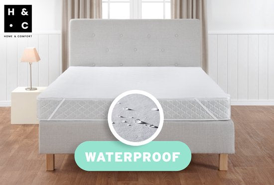 H&C Waterdichte Matrasbeschermer - 180 x 200 cm - 100% PES Jersey - Ademend & Anti-allergeen