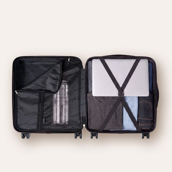 TRVLMORE Handbagagekoffer - 40x30x20 cm - Underseater - 24L - Cijferslot - 4 Wielen - Donkerblauw