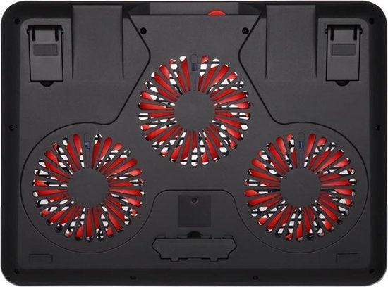 Fuegobird Laptop Cooler - Laptophouder en koeler - 3 ventilatoren - Verstelbaar - RGB - Max 17 inch - Zwart