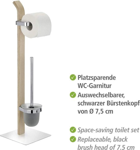 Staande wc-garnituur Samona Nature, wc-borstelhouder