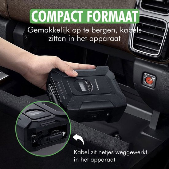 Travelhawk Compressor Bandenpomp – Elektrische Fietspomp - Luchtcompressor – Elektrische 12V - 30 L/Min – 100psi - Draagbaar - voor Auto, Fiets, motorfiets