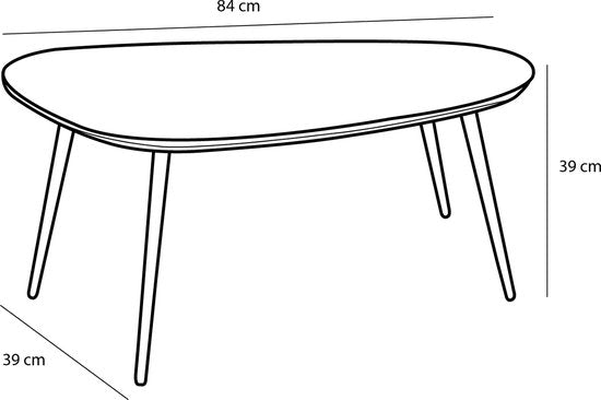 Mica Decorations Jailey Bijzettafel - Set van 2 - L84 x B39 x H39 cm - Gerecycled Hout - Zwart
