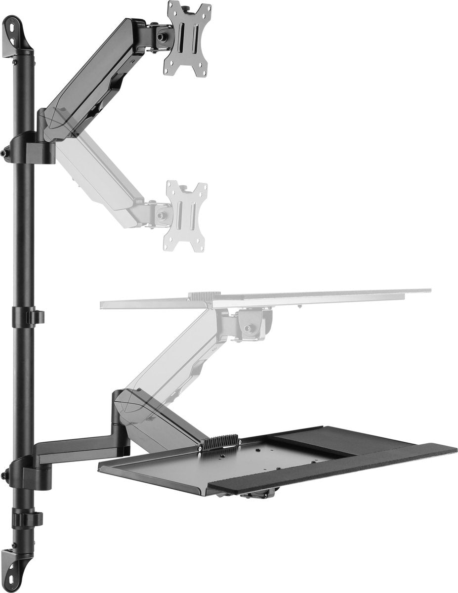 VDD Gaming - Monitor- & Toetsenbordbeugel - Max 8Kg - 0-56 cm - Zilver