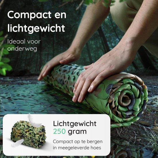 Volcan Camouflagenet 200x140 - Schaduwdoek - Camonet - Voor Optimaal Camouflage Effect - Groen