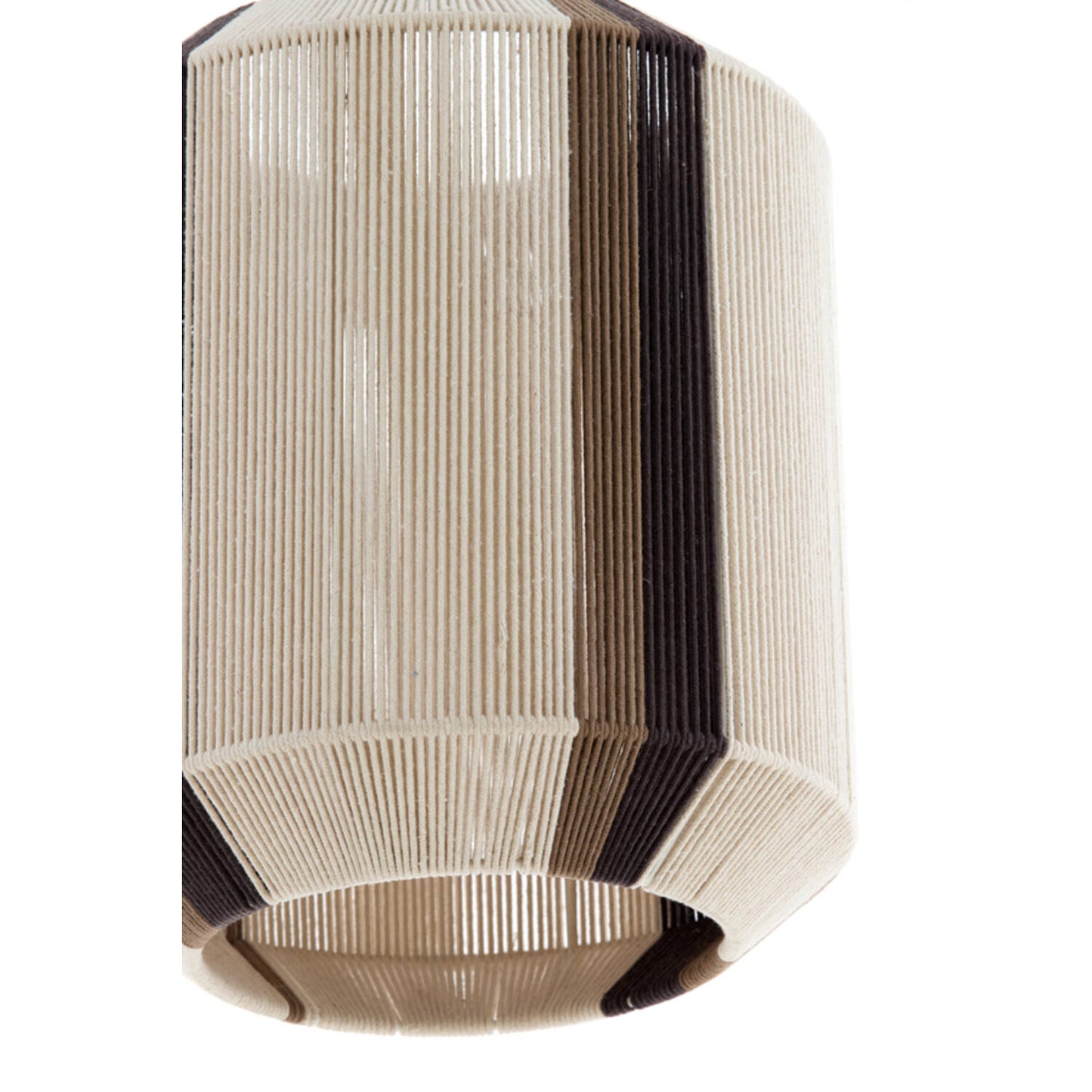 Light & Living Hanglamp Kozana – Ø 36 x 43 cm – Stijlvolle Textiel Lamp In Crème/Donkerbruin – Sfeervolle Ronde Verlichting Voor Woonkamer – Exclusief Lichtbron – E27