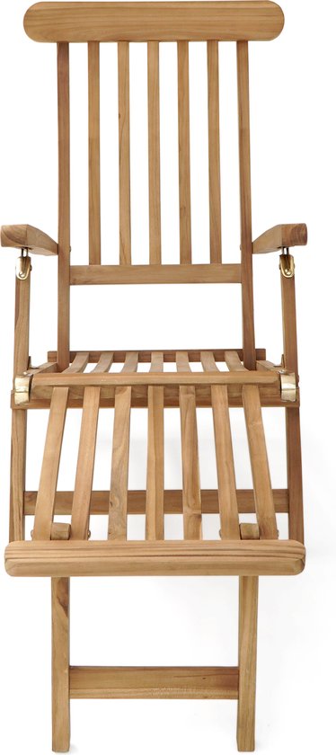 AXI Costa Deckchair Ligstoel Teak – Houten ligbed – Rugleuning met 4 standen - 170x59cm
