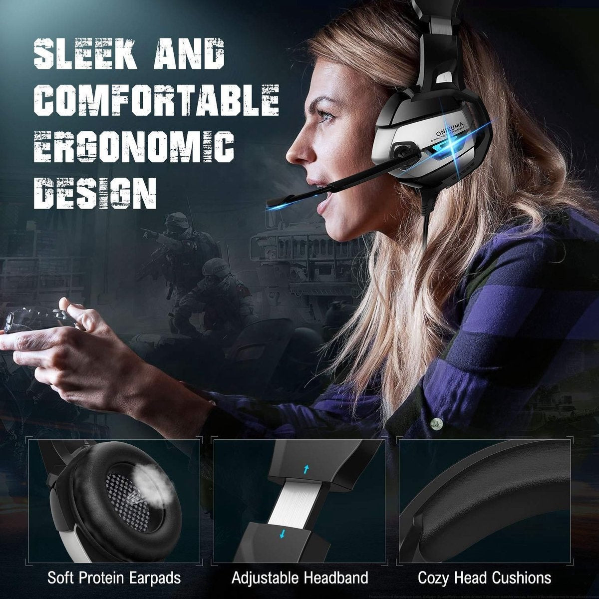 XIBERIA V20 RGB stereo gaming headset - PC/PS5/Xbox - 50mm Dynamic coil - Zwart