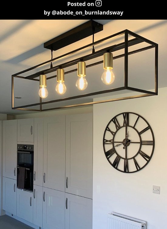 Lucide RUBEN - Hanglamp - 4xE27 - Zwart