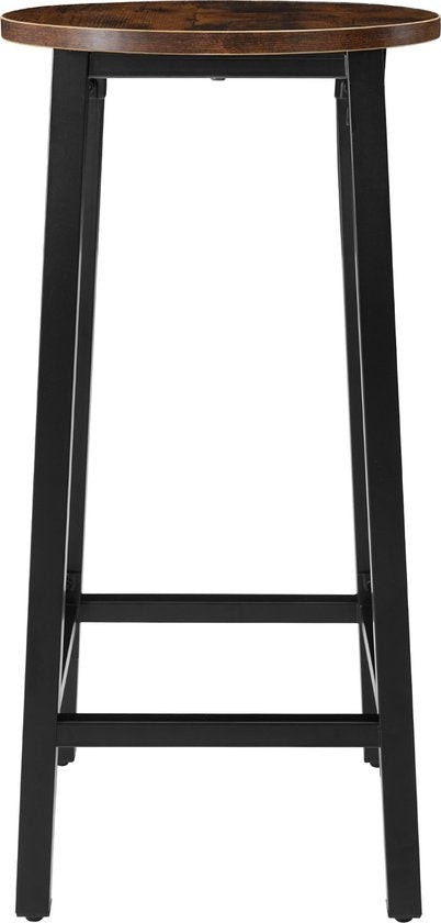 tectake - Set van 2 barkrukken "Corby" - industrieel - donkerbruin - 404332