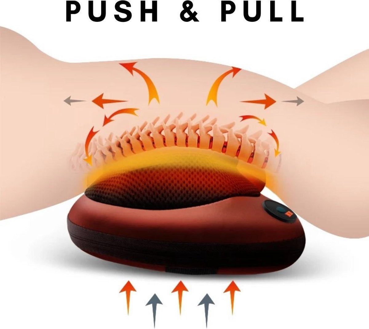 Auronic Shiatsu Massage Kussen - Elektrisch Nek en Rug Apparaat - met Warmte Functie – Zwart
